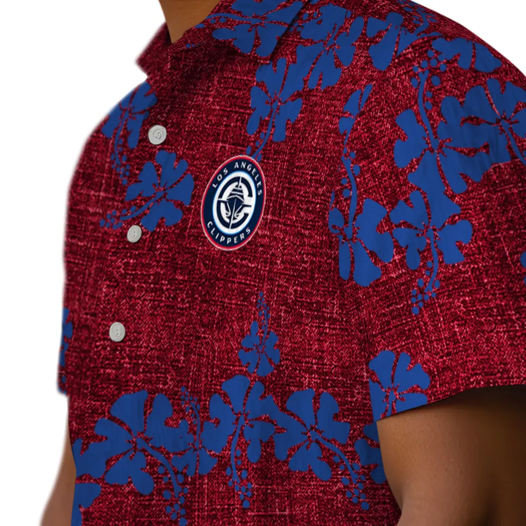 Los Angeles Clippers Hawaiian Shirt - 50th State Flower los angeles clippers hibiscus petals red hawaiian shirts trendy
