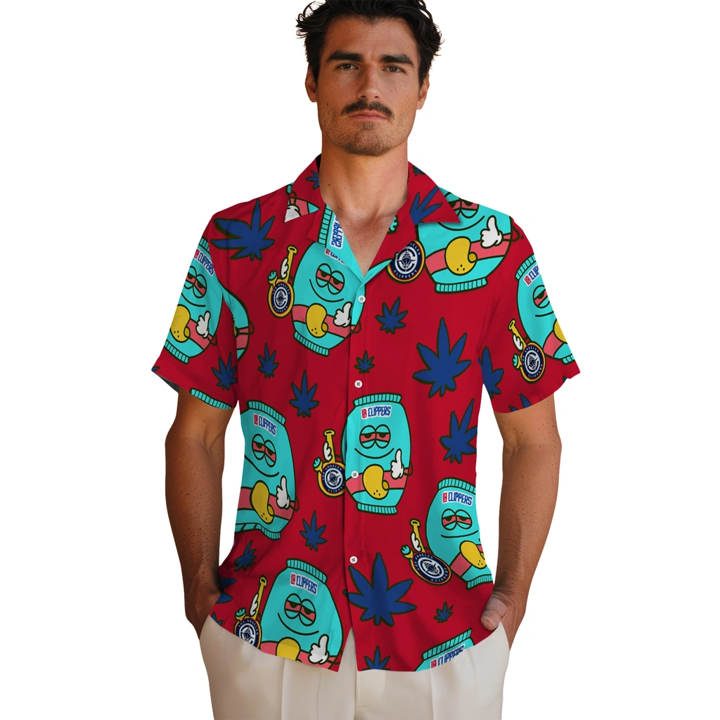 Los Angeles Clippers Hawaiian Shirt - Chill Vibe los angeles clippers bong smile red hawaiian shirts fashion forward