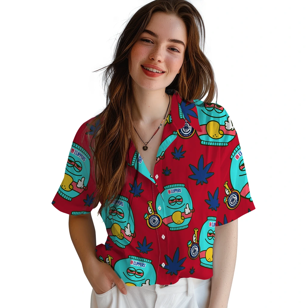 Los Angeles Clippers Hawaiian Shirt - Chill Vibe los angeles clippers bong smile red hawaiian shirts latest model