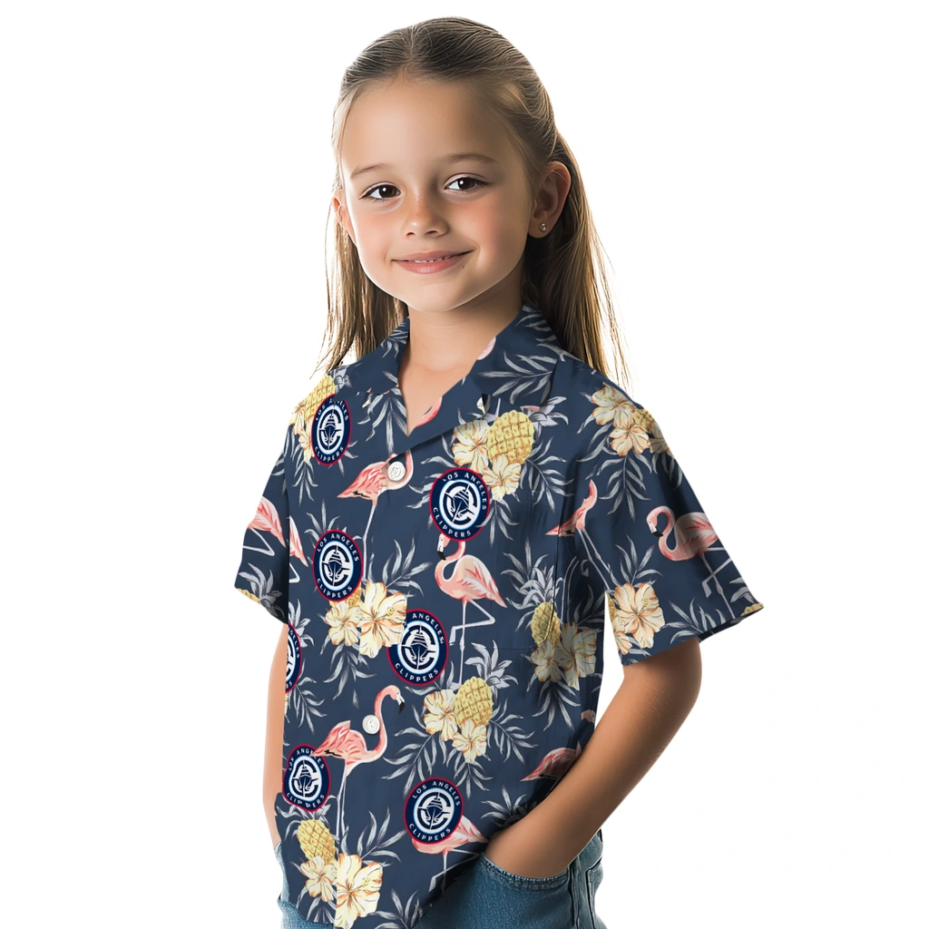 Los Angeles Clippers Hawaiian Shirt - Flamingo Hibiscus los angeles clippers flamingo hibiscus navy hawaiian shirts premium grade
