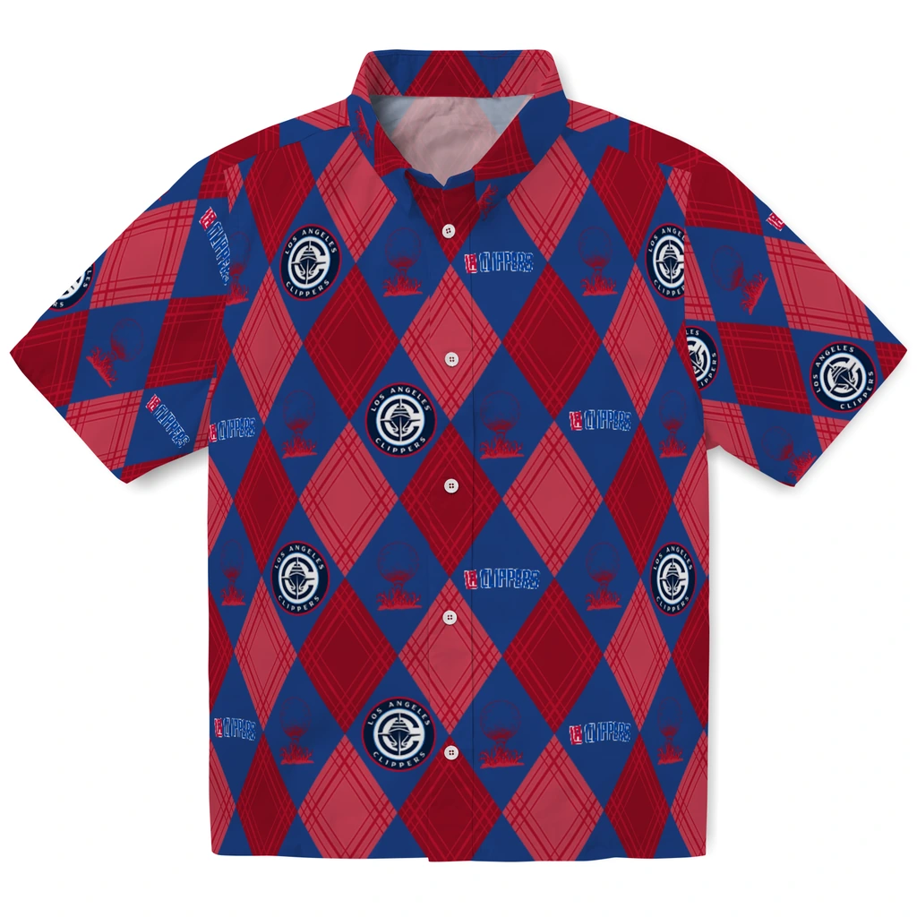 Los Angeles Clippers Hawaiian Shirt - Golfing Plaid los angeles clippers balloon plaid red hawaiian shirts best selling