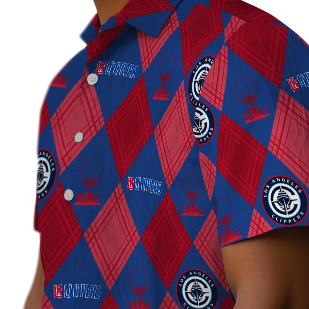 Los Angeles Clippers Hawaiian Shirt - Golfing Plaid los angeles clippers balloon plaid red hawaiian shirts trendy