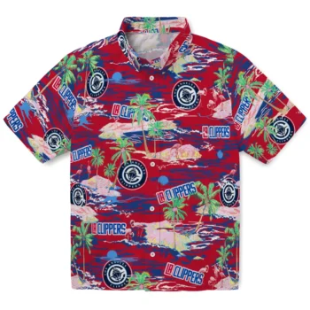 los angeles clippers flamingo retreat red hawaiian shirts best selling