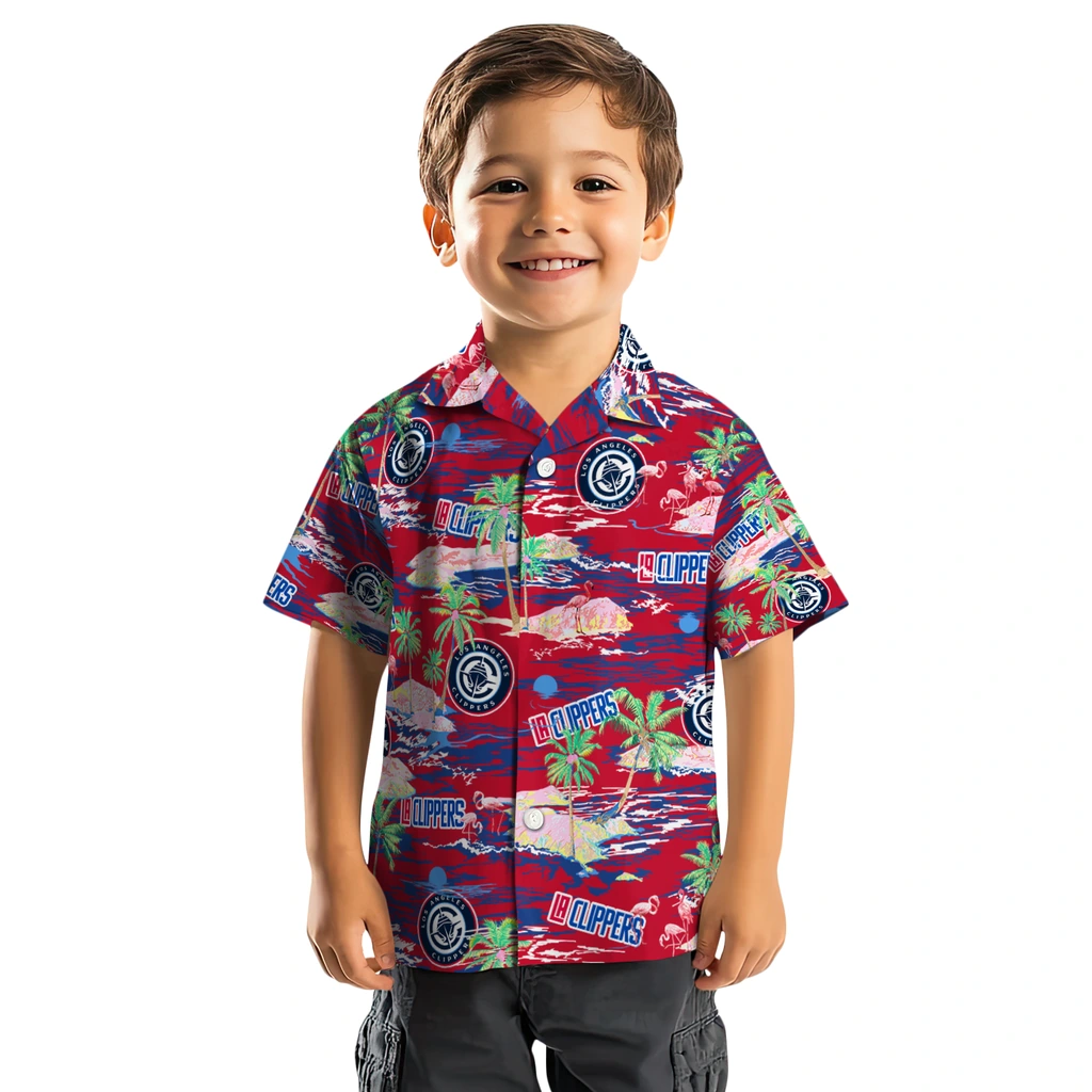 Los Angeles Clippers Hawaiian Shirt - Hawaii Island los angeles clippers flamingo retreat red hawaiian shirts top rated