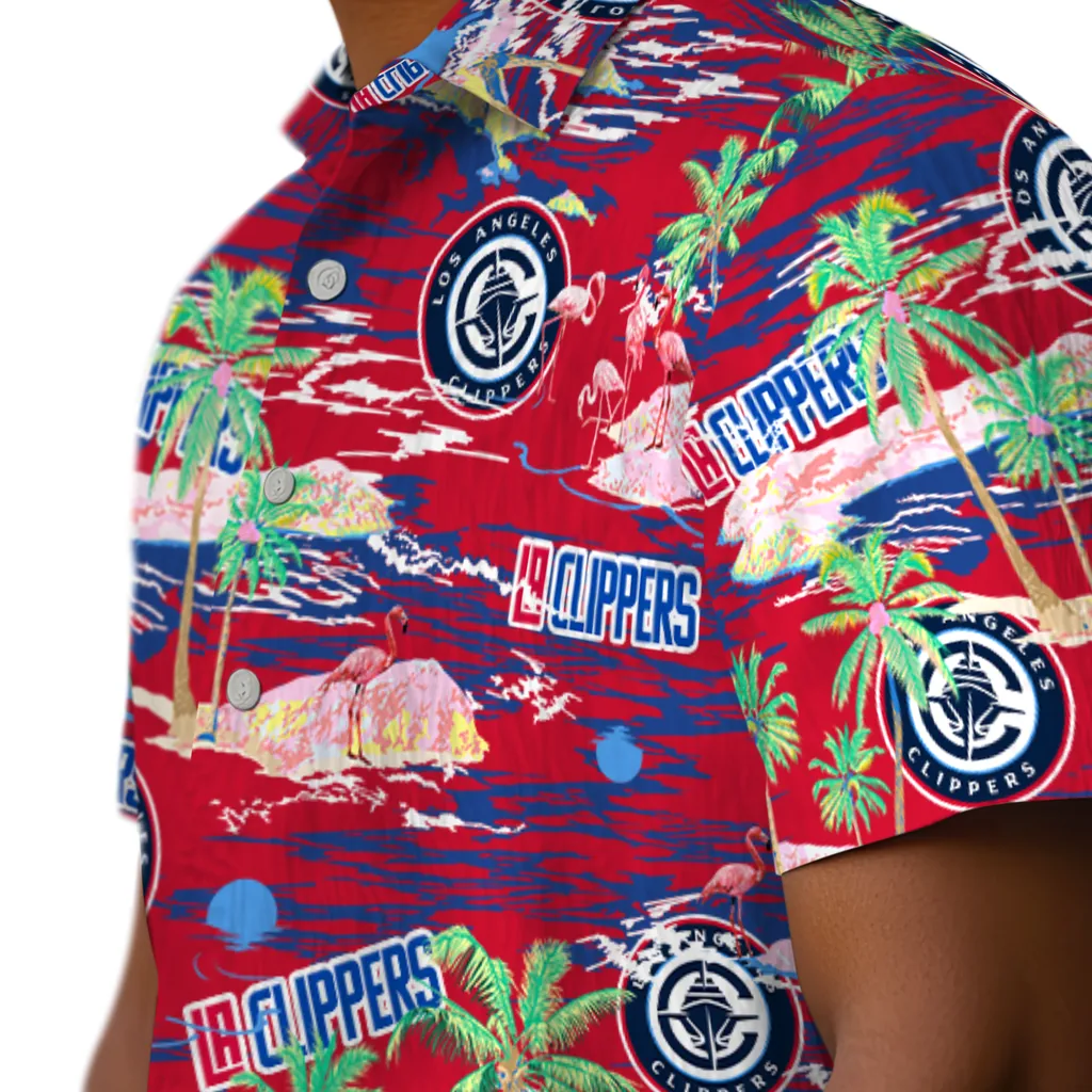 Los Angeles Clippers Hawaiian Shirt - Hawaii Island los angeles clippers flamingo retreat red hawaiian shirts trendy