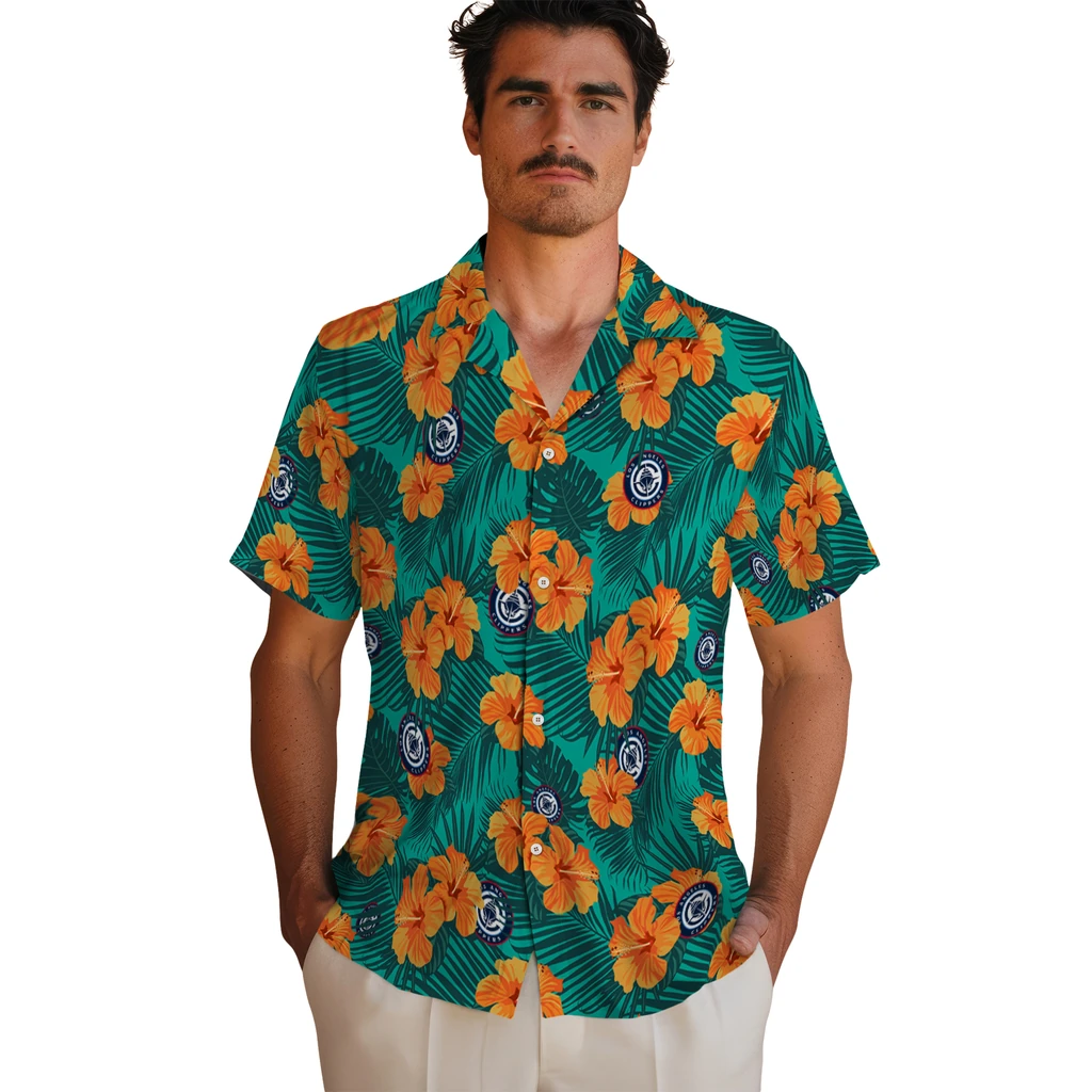 Los Angeles Clippers Hawaiian Shirt - Hibiscus and Palm Leaves los angeles clippers hibiscus escape green hawaiian shirts fashion forward