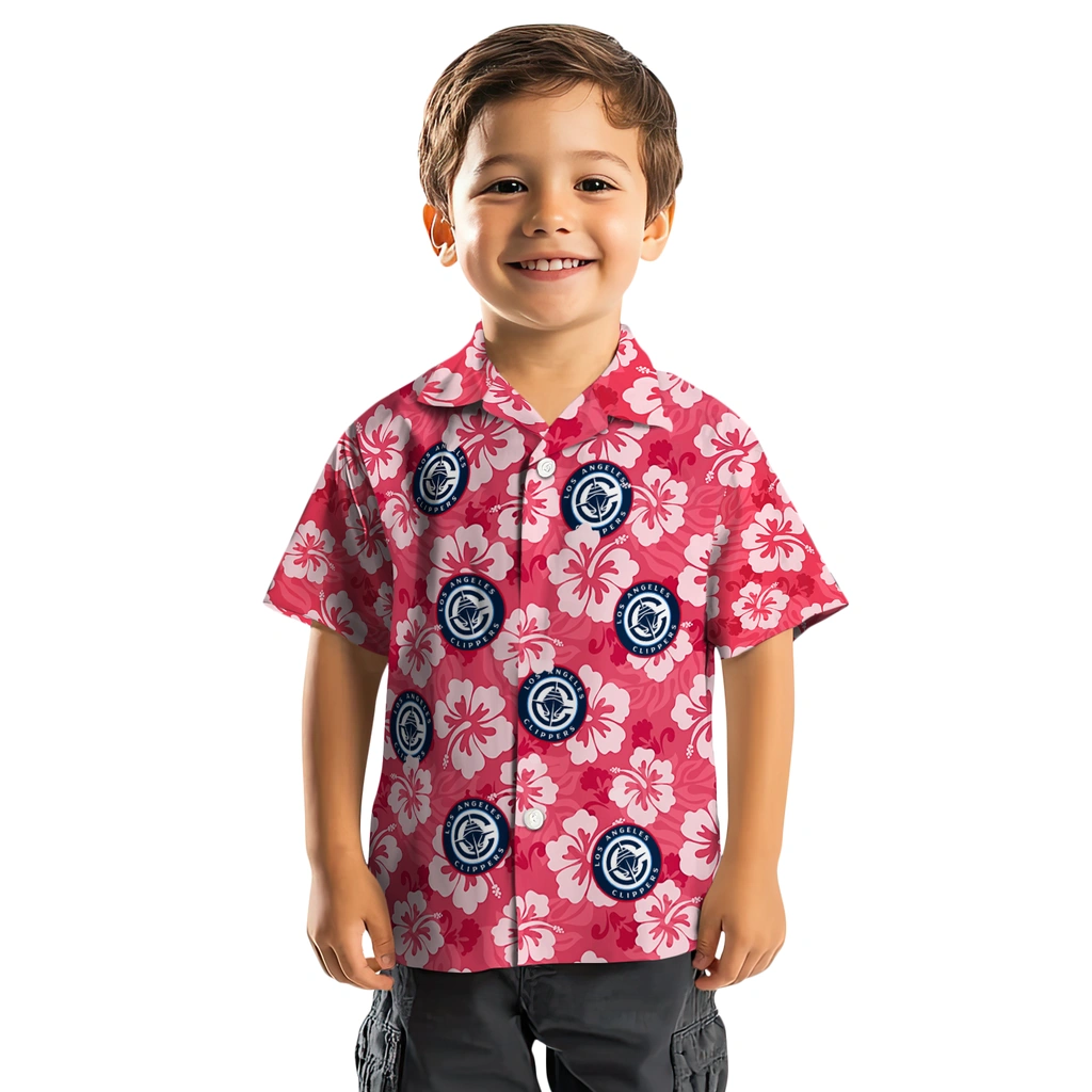 Los Angeles Clippers Hawaiian Shirt - Hibiscus Cluster los angeles clippers hibiscus cluster red hawaiian shirts top rated