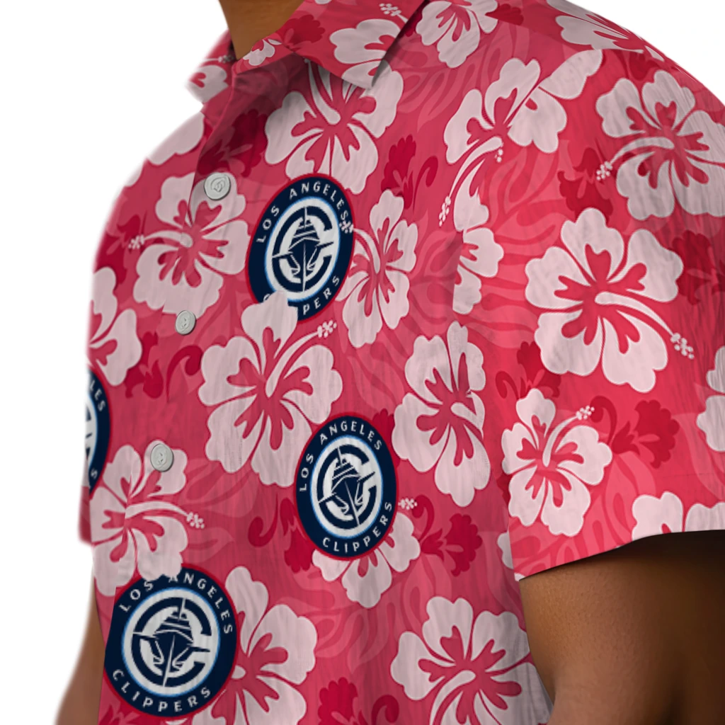 Los Angeles Clippers Hawaiian Shirt - Hibiscus Cluster los angeles clippers hibiscus cluster red hawaiian shirts trendy