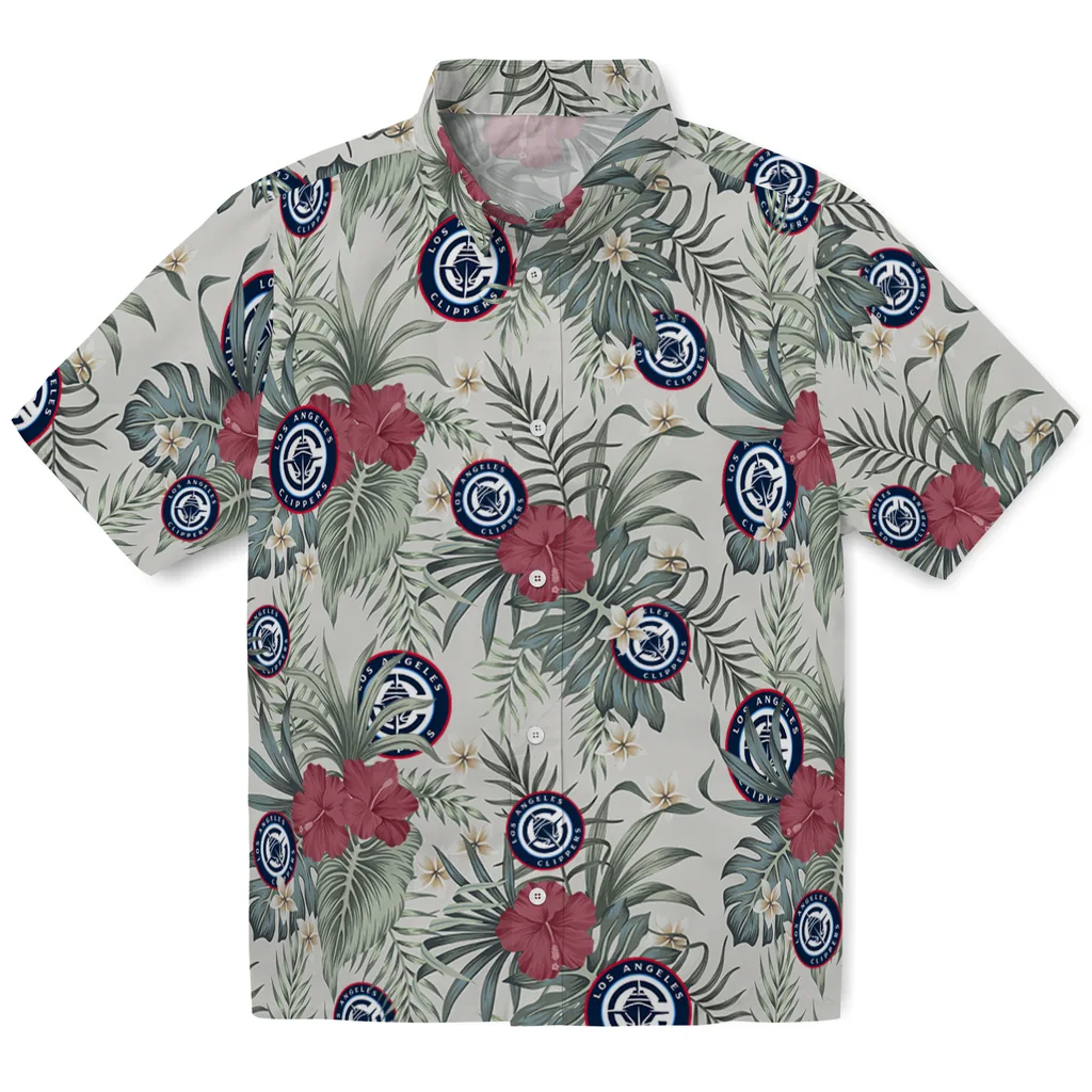 Los Angeles Clippers Hawaiian Shirt - Hibiscus Designs los angeles clippers hibiscus designs beige hawaiian shirts best selling