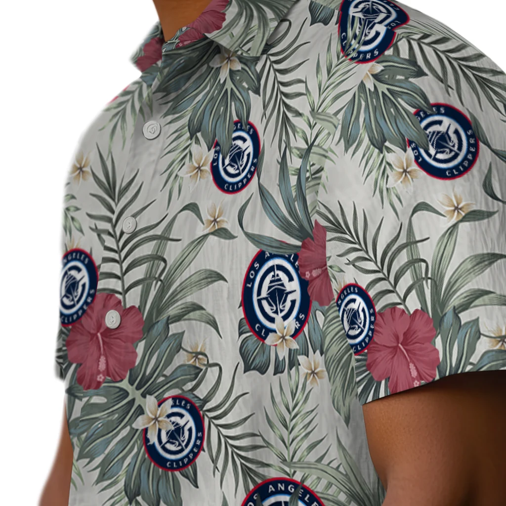 Los Angeles Clippers Hawaiian Shirt - Hibiscus Designs los angeles clippers hibiscus designs beige hawaiian shirts trendy