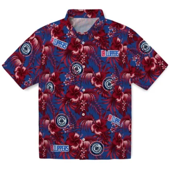 los angeles clippers hibiscus exotic red hawaiian shirts best selling