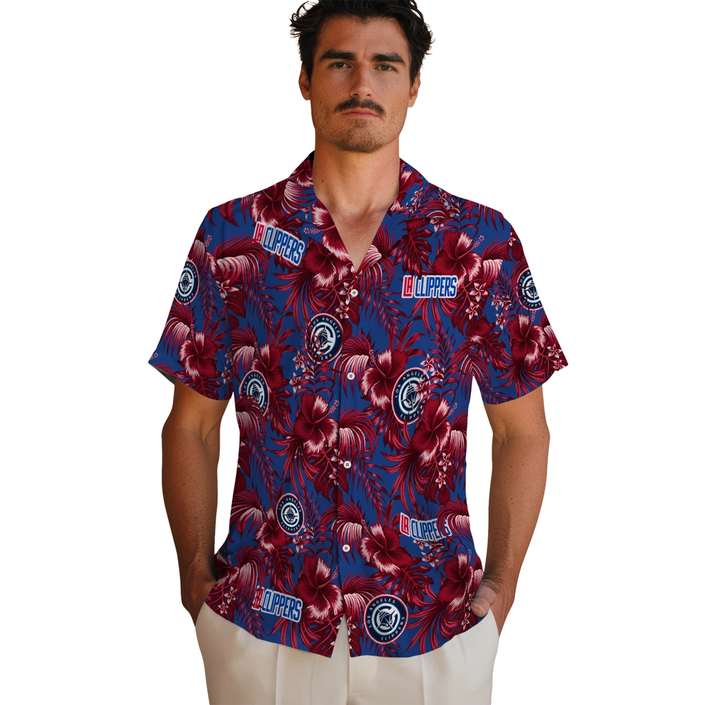 Los Angeles Clippers Hawaiian Shirt - Hibiscus Exotic los angeles clippers hibiscus exotic red hawaiian shirts fashion forward