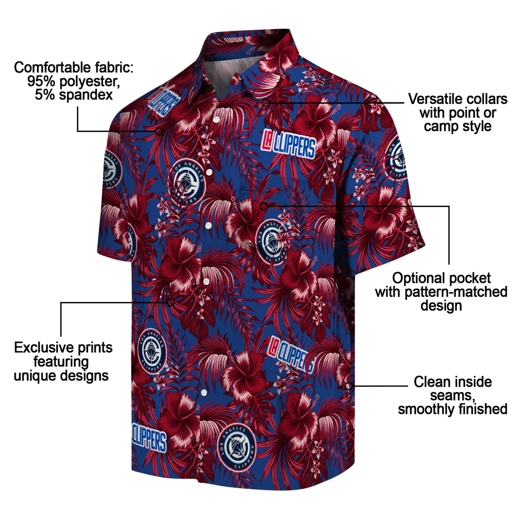 Los Angeles Clippers Hawaiian Shirt - Hibiscus Exotic los angeles clippers hibiscus exotic red hawaiian shirts new arrival