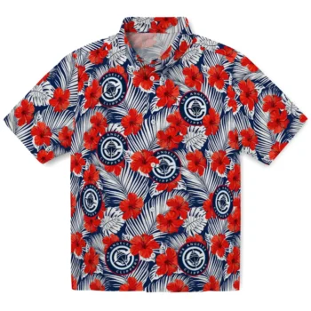 los angeles clippers hibiscus fiesta red royal blue hawaiian shirts best selling