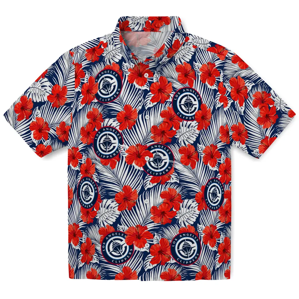 Los Angeles Clippers Hawaiian Shirt - Hibiscus Fiesta los angeles clippers hibiscus fiesta red royal blue hawaiian shirts best selling