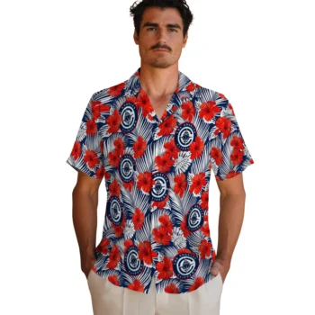 los angeles clippers hibiscus fiesta red royal blue hawaiian shirts fashion forward
