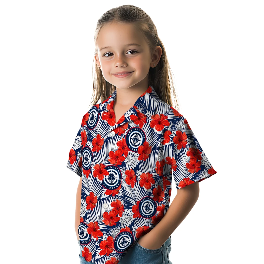 Los Angeles Clippers Hawaiian Shirt - Hibiscus Fiesta los angeles clippers hibiscus fiesta red royal blue hawaiian shirts premium grade