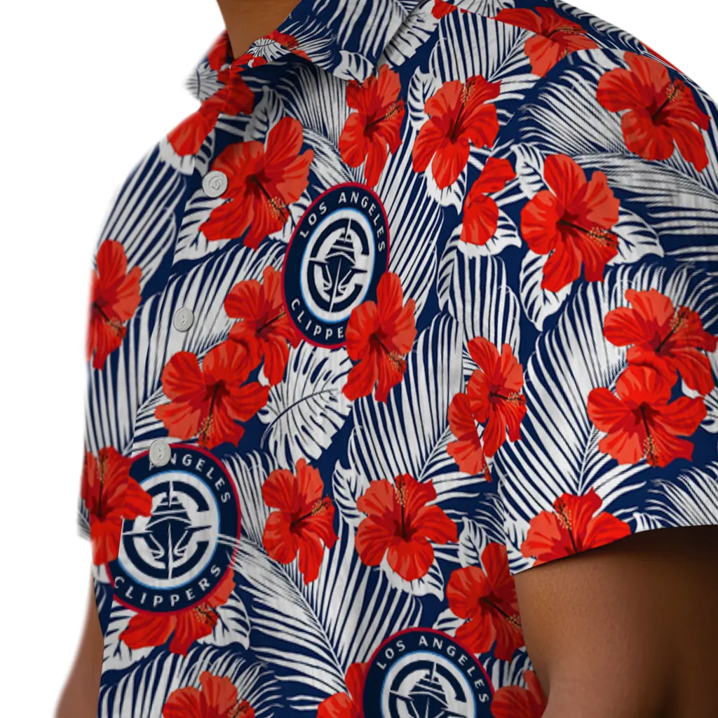 Los Angeles Clippers Hawaiian Shirt - Hibiscus Fiesta los angeles clippers hibiscus fiesta red royal blue hawaiian shirts trendy