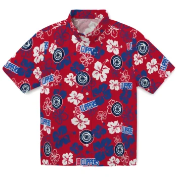 los angeles clippers hibiscus bloom red hawaiian shirts best selling