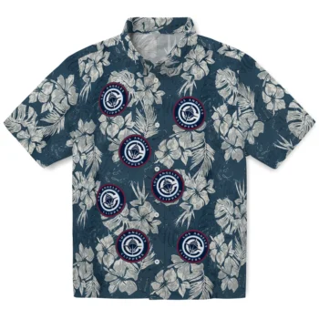 los angeles clippers hibiscus flowers navy blue hawaiian shirts best selling