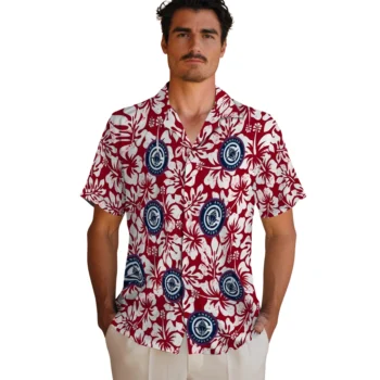 los angeles clippers hibiscus motif red white hawaiian shirts fashion forward