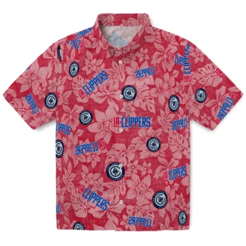 los angeles clippers hibiscus oasis red hawaiian shirts best selling