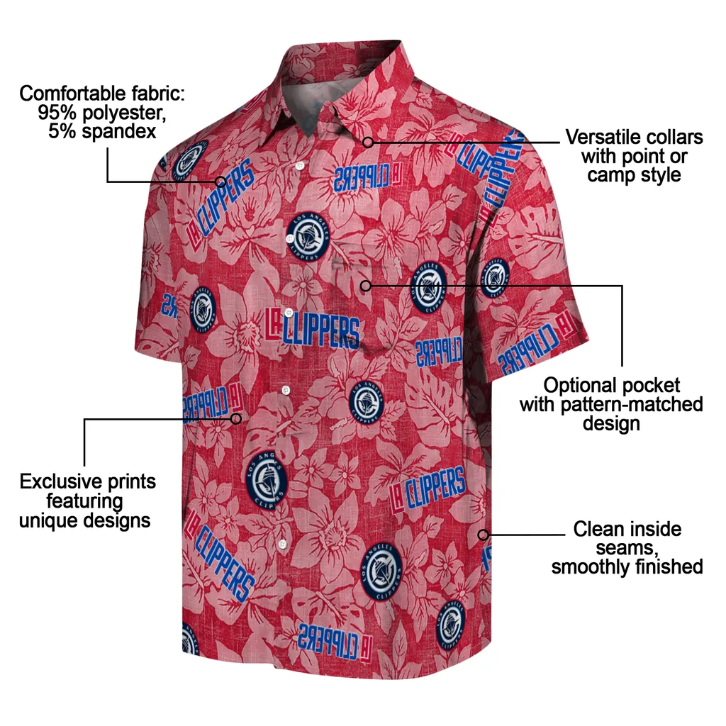 Los Angeles Clippers Hawaiian Shirt - Hibiscus Oasis los angeles clippers hibiscus oasis red hawaiian shirts new arrival