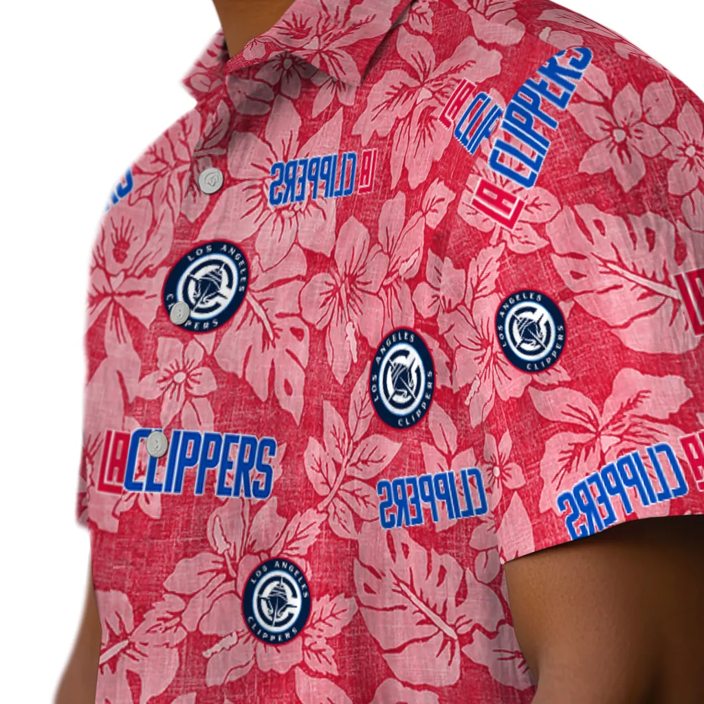 Los Angeles Clippers Hawaiian Shirt - Hibiscus Oasis los angeles clippers hibiscus oasis red hawaiian shirts trendy