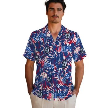 los angeles clippers hibiscus overlay hawaiian shirts fashion forward