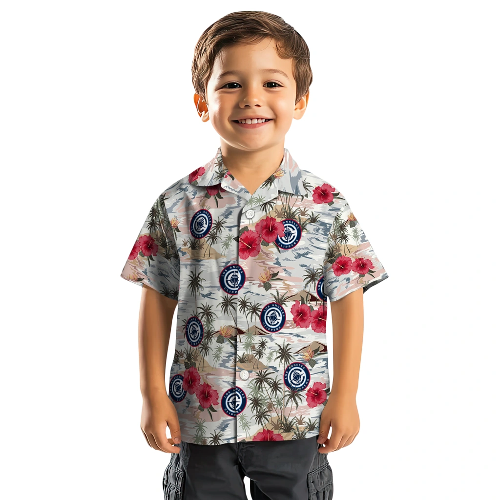 Los Angeles Clippers Hawaiian Shirt - Hibiscus Seaside los angeles clippers hibiscus seaside white hawaiian shirts top rated
