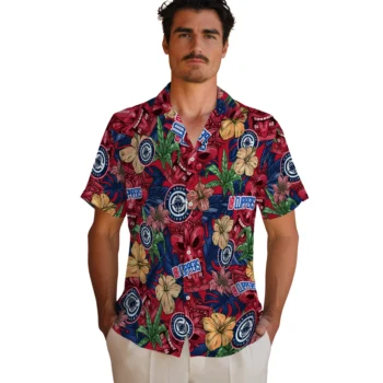 los angeles clippers tiki jungle red hawaiian shirts fashion forward