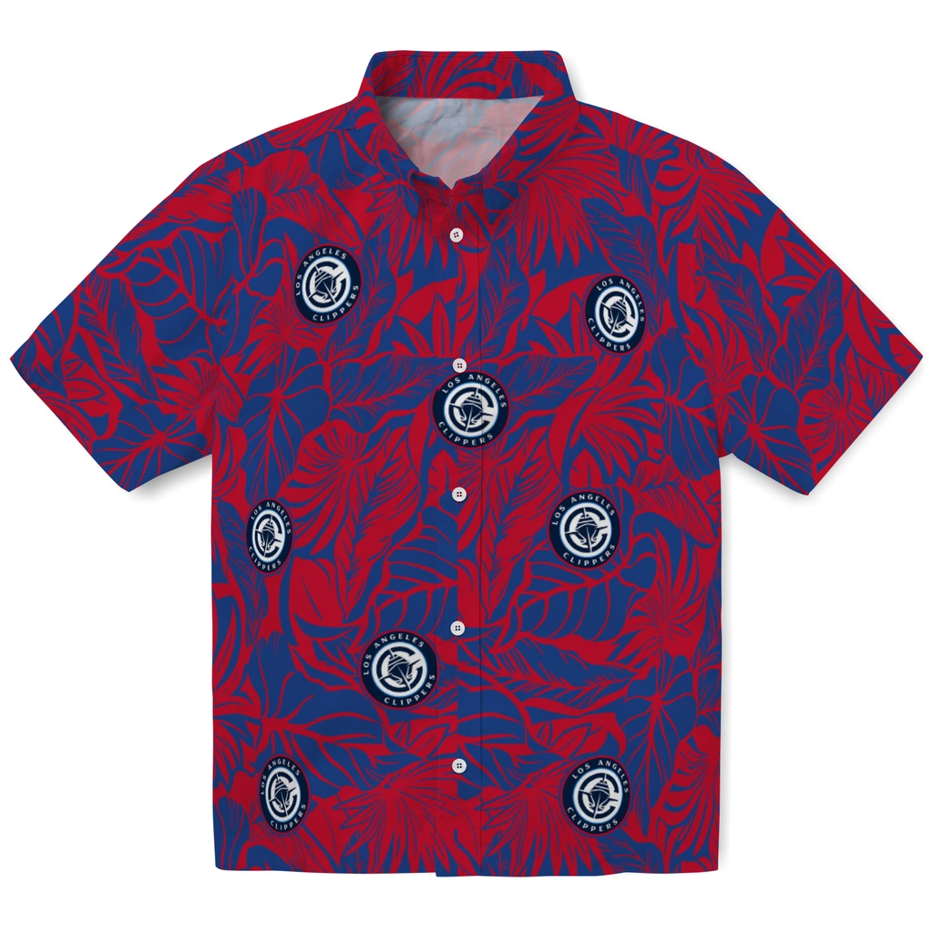 Los Angeles Clippers Hawaiian Shirt - Monstera Layer los angeles clippers monstera layer red hawaiian shirts best selling