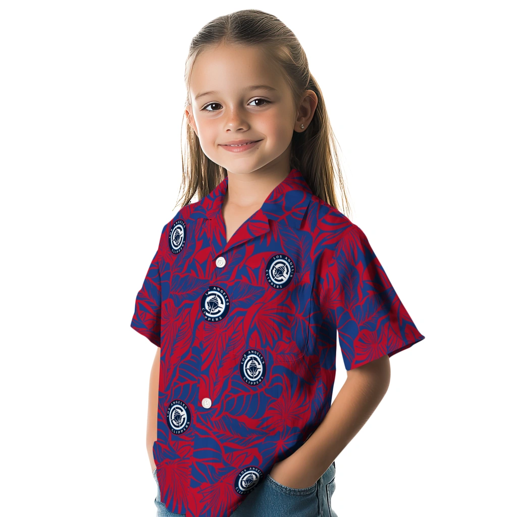 Los Angeles Clippers Hawaiian Shirt - Monstera Layer los angeles clippers monstera layer red hawaiian shirts premium grade