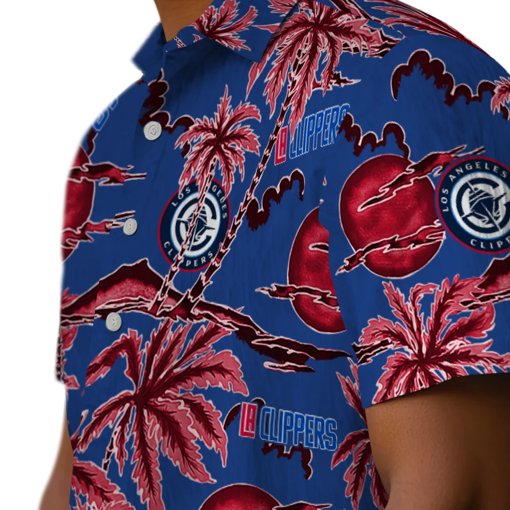 Los Angeles Clippers Hawaiian Shirt - Palm Sunset los angeles clippers palm sunset hawaiian shirts trendy