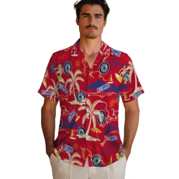 los angeles clippers palm tree island red hawaiian shirts fashion forward