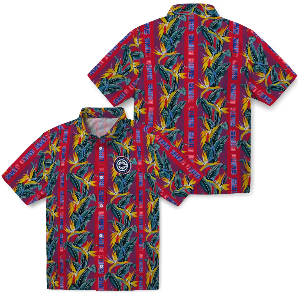 Los Angeles Clippers Hawaiian Shirt - Paradise Vines los angeles clippers paradise vines red hawaiian shirts high quality