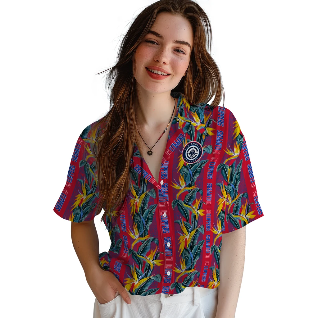 Los Angeles Clippers Hawaiian Shirt - Paradise Vines los angeles clippers paradise vines red hawaiian shirts latest model