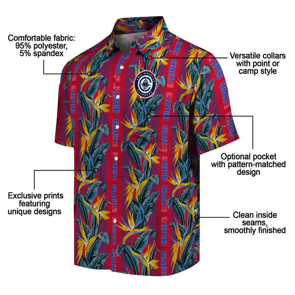 Los Angeles Clippers Hawaiian Shirt - Paradise Vines los angeles clippers paradise vines red hawaiian shirts new arrival