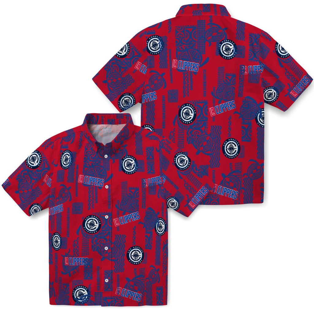 Los Angeles Clippers Hawaiian Shirt - Turtle Lines los angeles clippers turtle lines red hawaiian shirts high quality