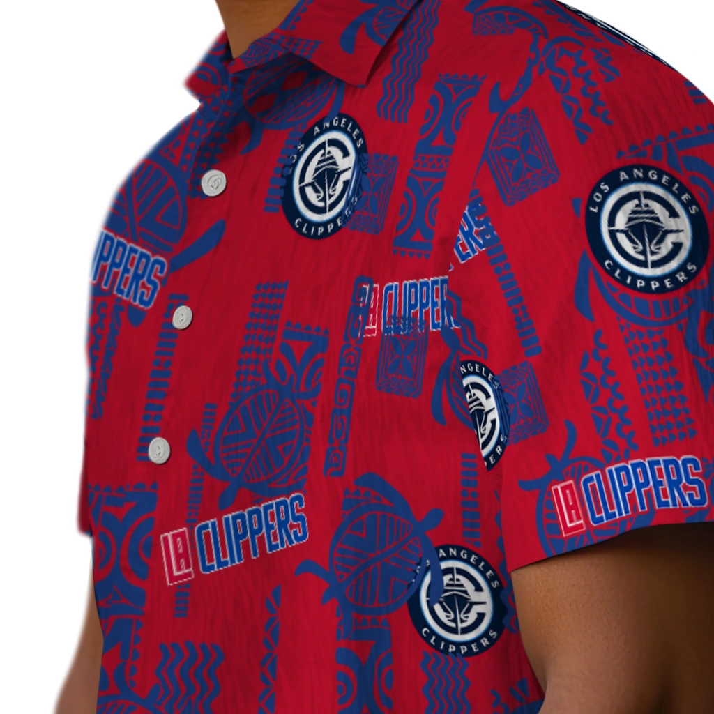 Los Angeles Clippers Hawaiian Shirt - Turtle Lines los angeles clippers turtle lines red hawaiian shirts trendy