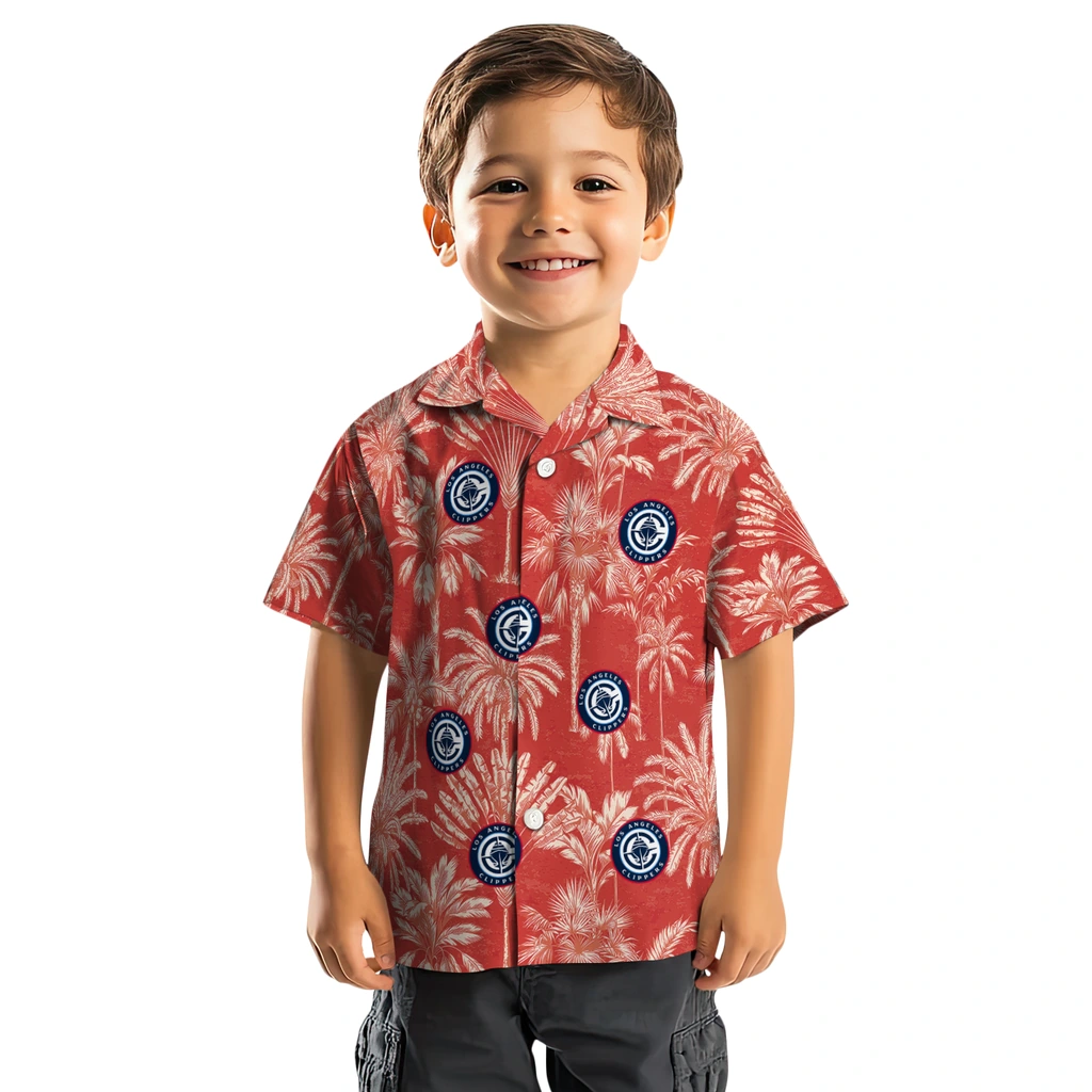 Los Angeles Clippers Hawaiian Shirt - Vintage Palm Tree los angeles clippers palm shadows red hawaiian shirts top rated