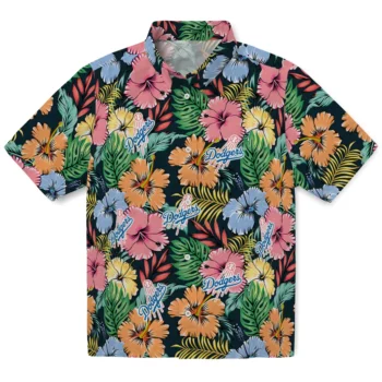 los angeles dodgers brilliant hibiscus garden hawaiian shirts best selling