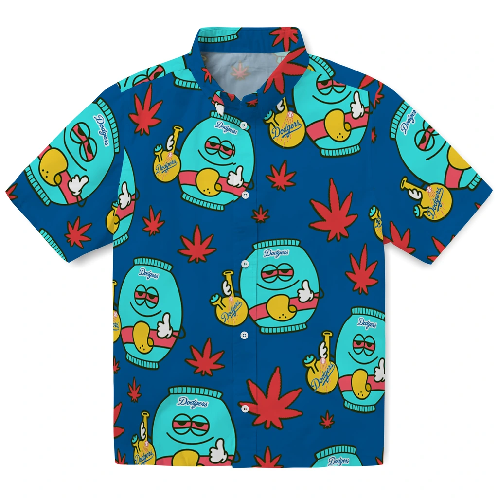Los Angeles Dodgers Hawaiian Shirt - Chill Vibe los angeles dodgers bong smile blue hawaiian shirts best selling