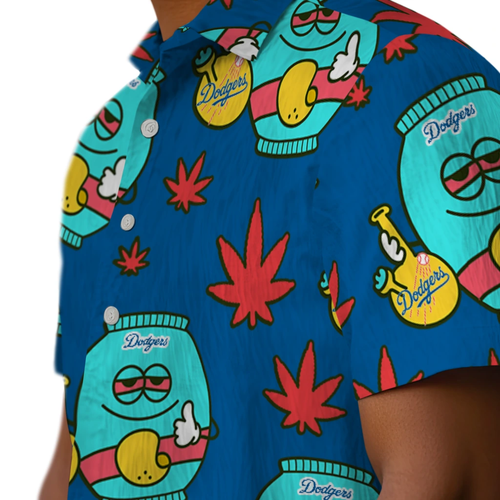 Los Angeles Dodgers Hawaiian Shirt - Chill Vibe los angeles dodgers bong smile blue hawaiian shirts trendy