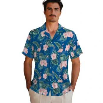 los angeles dodgers flamingo palms blue hawaiian shirts fashion forward