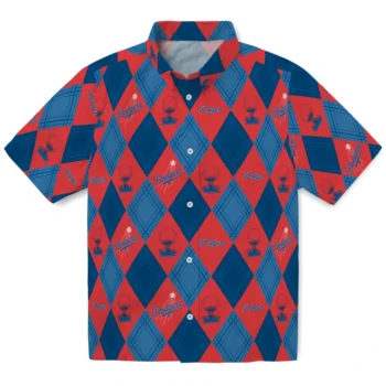 los angeles dodgers balloon plaid blue hawaiian shirts best selling