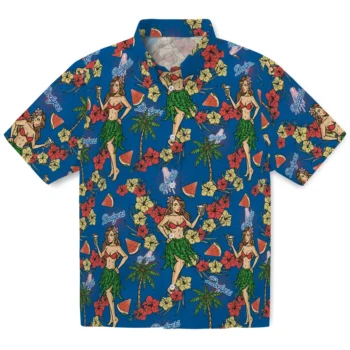 los angeles dodgers hawaiian girls design blue hawaiian shirts best selling