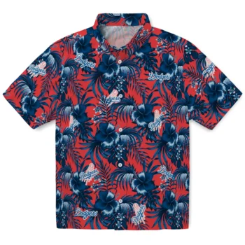 los angeles dodgers hibiscus exotic blue hawaiian shirts best selling