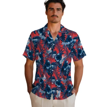 los angeles dodgers hibiscus exotic blue hawaiian shirts fashion forward