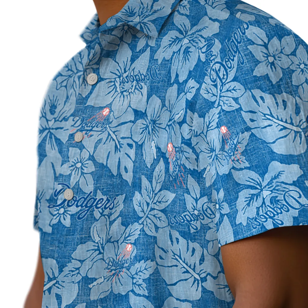 Los Angeles Dodgers Hawaiian Shirt - Hibiscus Oasis los angeles dodgers hibiscus oasis blue hawaiian shirts trendy